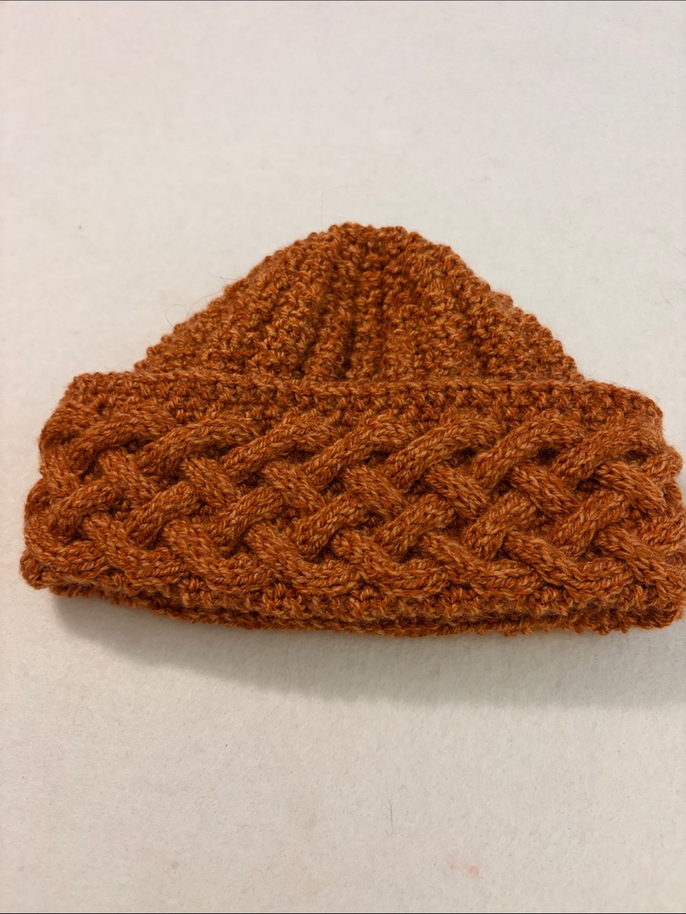 Handmade beanie, copper color